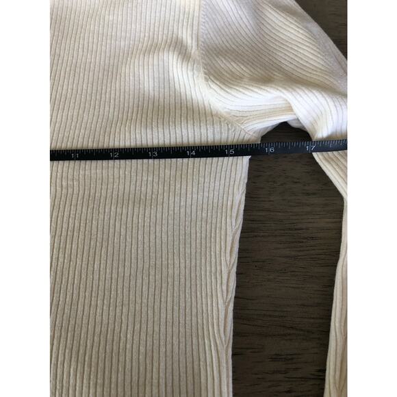 A.L.C. Addison Ribbed Wool Blend Cream turtleneck - L - Picture 5 of 6